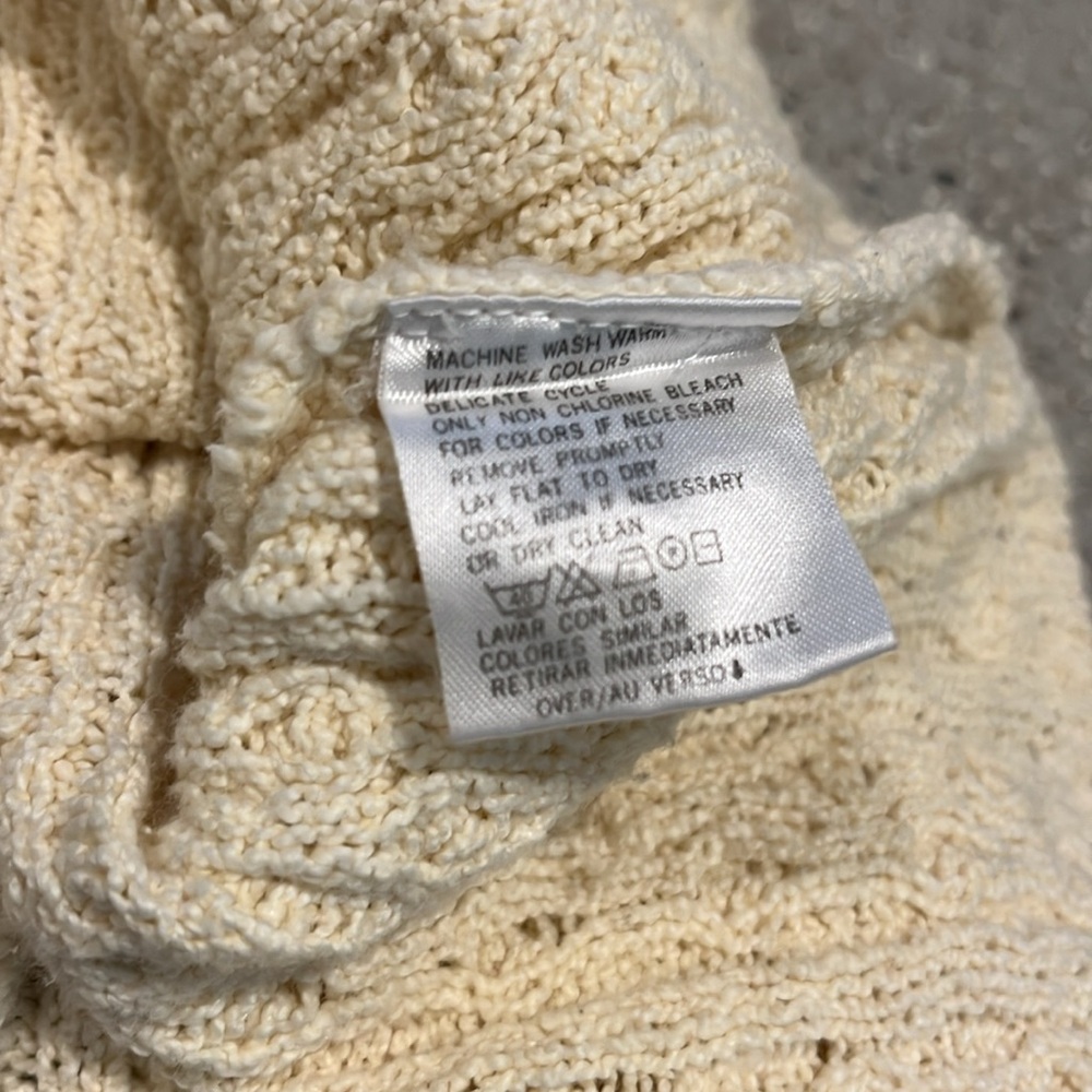 VINTAGE LIZ CLAIBORNE LIZ GOLF CARDIGAN CABLE KNIT SWEATER STRAW YELLOW SIZE M - Picture 8 of 12